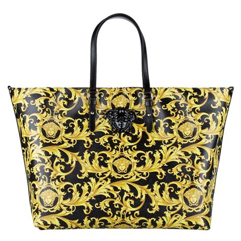 versace black and gold handbag|versace black leather bag.